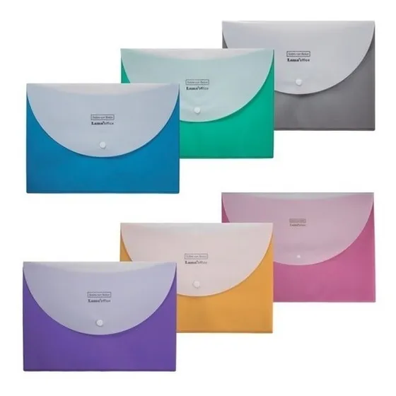 Carpeta Sobre Plastico A3 Horizontal Tapa Con Boton  Surtido
