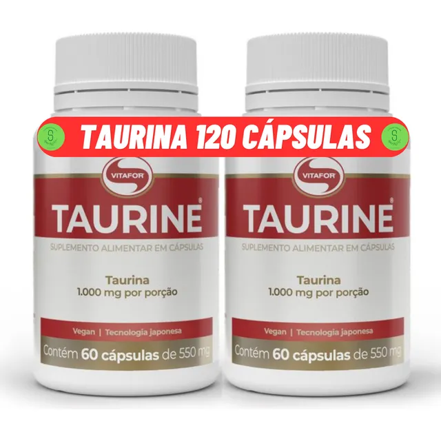 Taurine 120 Cápsulas L-taurina 100% De Alta Pureza 