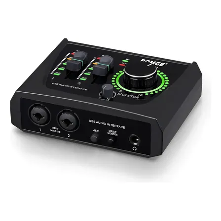 Interfaz De Audio Bomge Usb 2 Canales 48v Negro