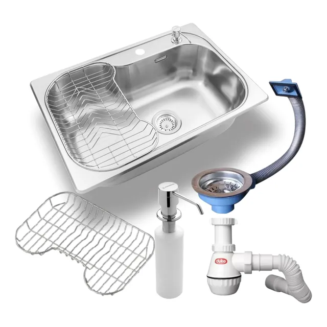 Bacha De Cocina Luxor Si71 Johnson + Secaplatos + Dispenser
