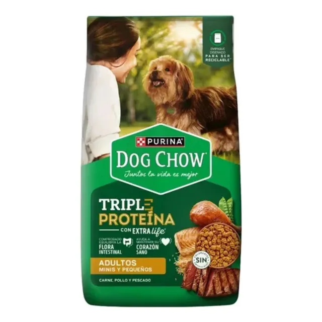Dog Chow Triple Proteina Perros Adultos Raza Pequeñas X20 Kg