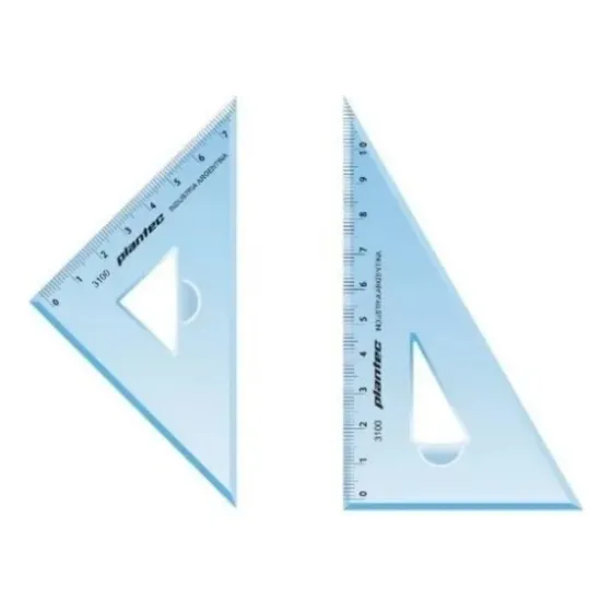 Set Escuadras Tecnica 12 Cm X 2 Unid. Plantec 45o Y 60o 3100