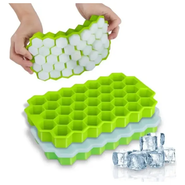 Cubetera Hielera Panal X37 Cubitos Hielo Silicona Molde 3d