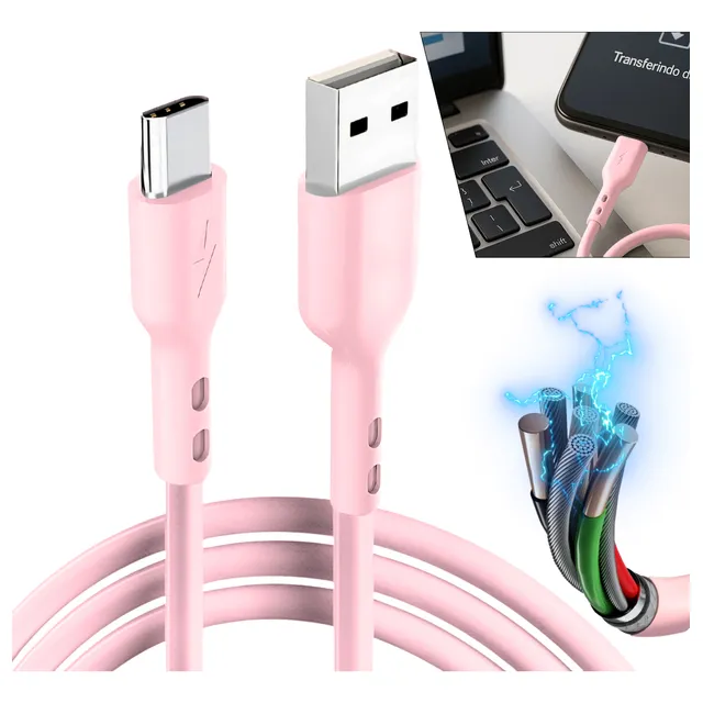 Cabo Turbo Tipo C Para Motorola G9 Ao G84 Edge 4.8a Pink