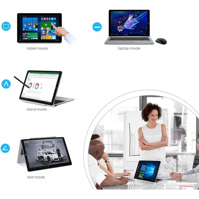 Laptop Y Tablet 2 En 1 Chuwi Hi10 Pro, 4gb Ram, 64gb Interna Gris