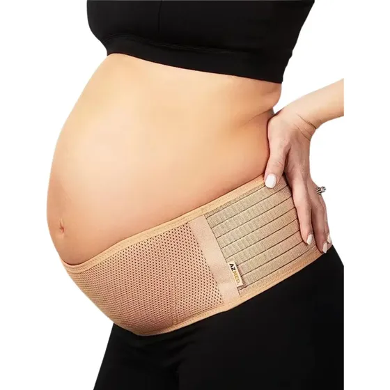 Faja Preparto Cinturon Ajustable Soporte Maternal Embarazo Beige Unica