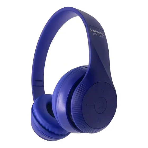 Fone De Ouvido Grande Bluetooth Headset Stereo Sem Fio Hi Fi Cor Azul Royal