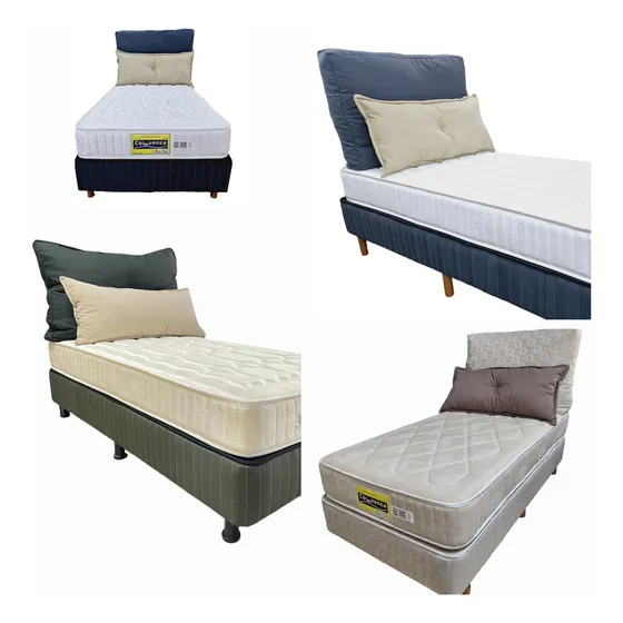 Individual Cama Colchón Box Y Copete