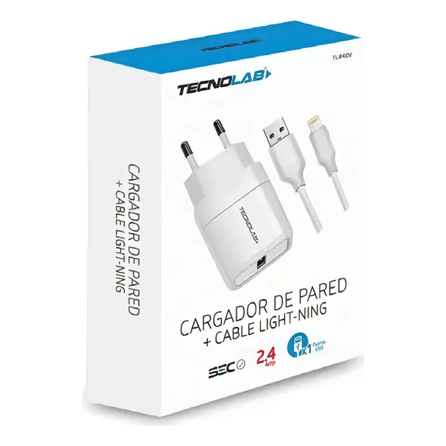 Tecnolab Cargador De Pared Compatible iPhone Tl459 Color Blanco