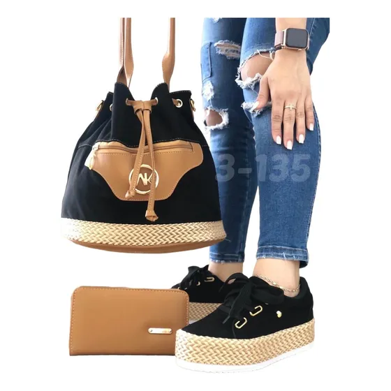 Combo De Zapatos Y Cartera Combinado Moda Colombiana