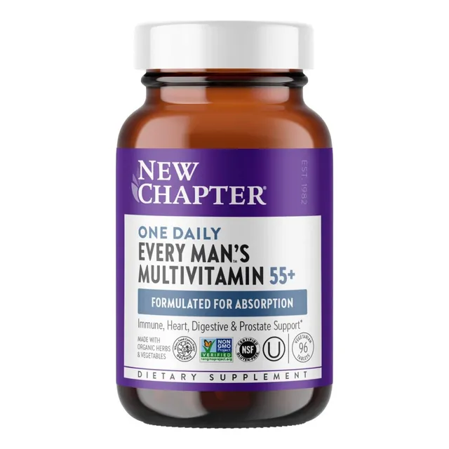 Multivitaminico Diario Para Hombre 55+ New Chapter 96 Tablet Sabor Sin Sabor