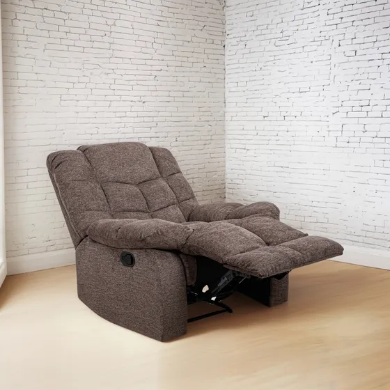 Sillón Reposet Reclinable De Tela Manual Moderno Ethan