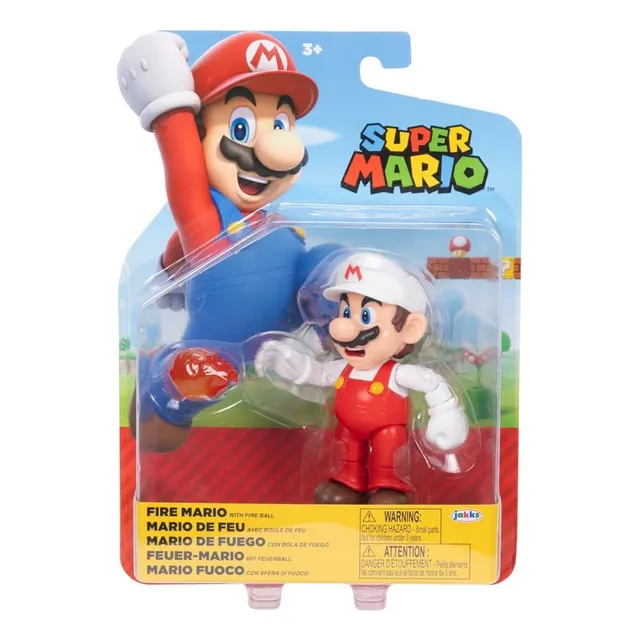Figura Articulada Nintendo Super Mario Bros Fire Mario 10cm