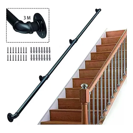 Artmu® 3 Metros Barandal De Pasamanos De Escaleras Profesionales Color Negro