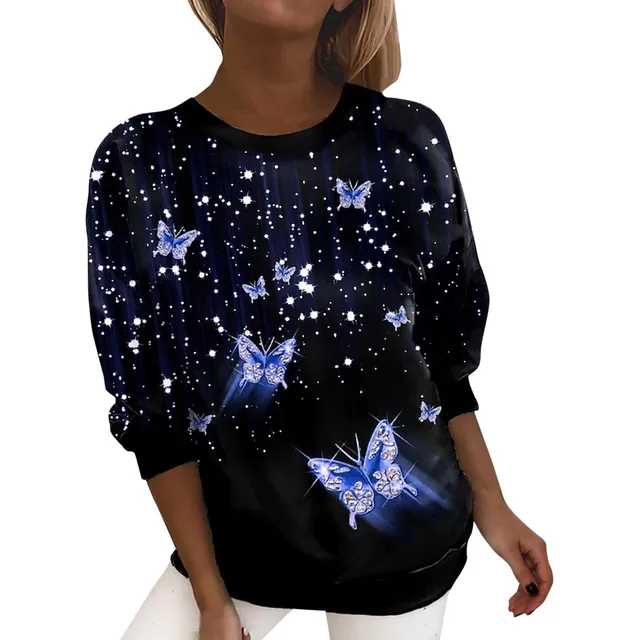 Tunica Manga Larga Para Mujer Casual Suelta 3 4 Camisa Tops