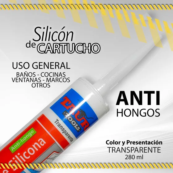 Silicon Cartucho Transparente Uso General 280gr Tauro/ 11165