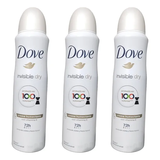 Pack X3 Desodorante Dove Invisible Dry Con Vitamina E 72h