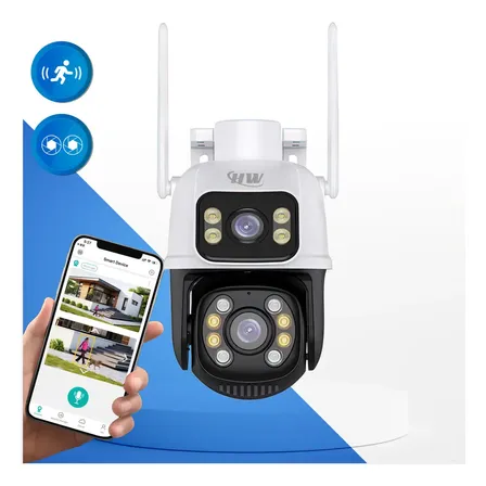 Câmera De Vigilância Ip A28 Full Hd Com Dupla Lente E Visão Noturna Hw Branco/preto HW