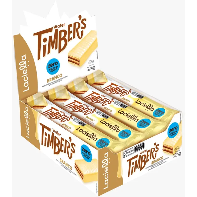 Lanche Fit Wafer Chocolate Branco Zero Adição De Açúcar