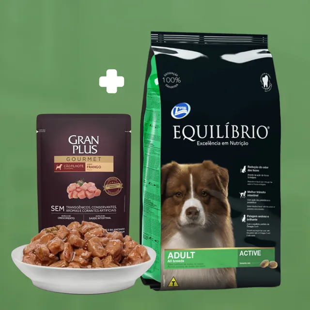 Equilíbrio Adulto 15kg+3 Kg +  4 Salsas Gran Plus