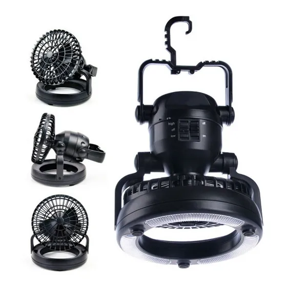 Ventilador Portatil Con Lámpara Led Camping De Techo