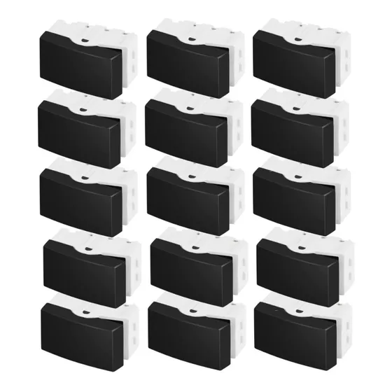 Kit 15 Modulos Interruptor Paralelo Three Way Preto Blux