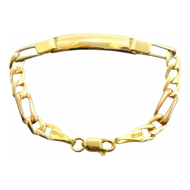Pulsera Esclava Para Niño Oro Florentino 10k 12.2cm De Largo