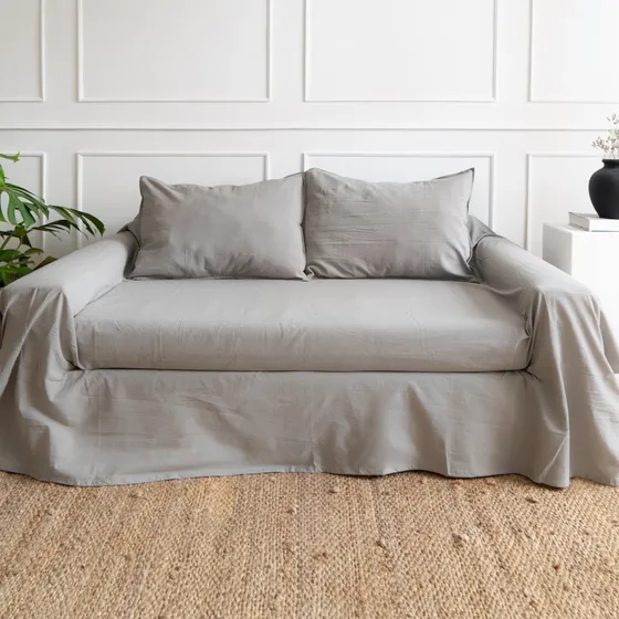 Funda Sillón 3 Cuerpos Ajustable  Tusor 100% Algodón
