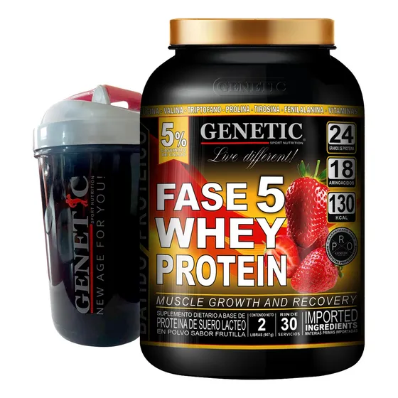 Proteína Fase 5 Aumento Muscular Recuperación Shaker Genetic
