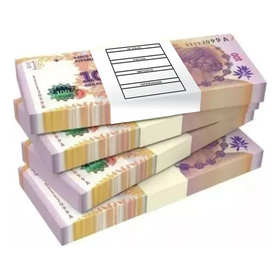 100 Fajas Para Enfajar Billetes Con Adhesivo