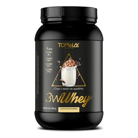 Whey Protein Gold 3w Topway 900g Concentrado Iso E Hidro Leite Em Pó