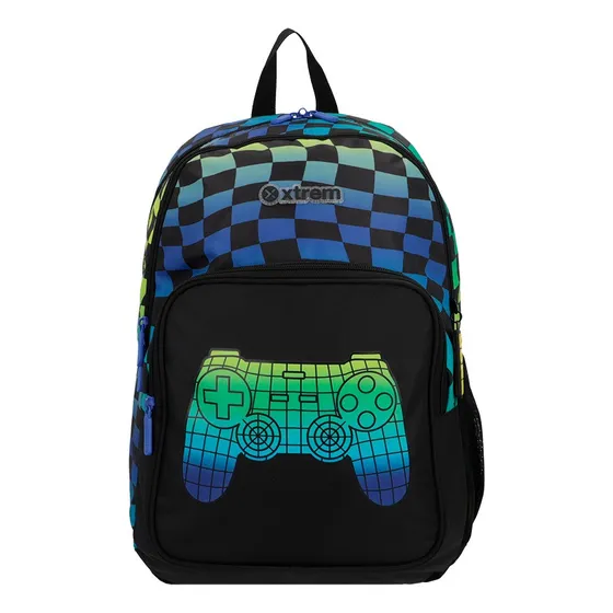 Mochila Xtrem Hopper 4xt Black Gamer Color Negro Diseño de la tela Lisa