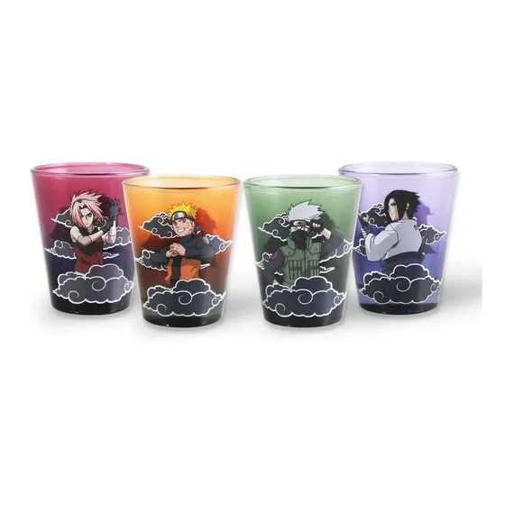 4 Vaso Decorativo Tequila Coleccionabl Oficial Naruto