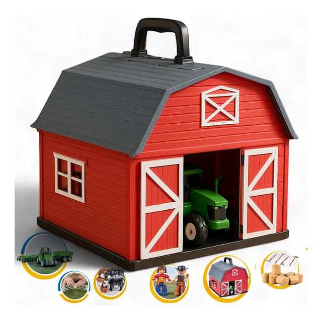 Fazendinha Infantil Com Trator Animais De Brinquedo Premium