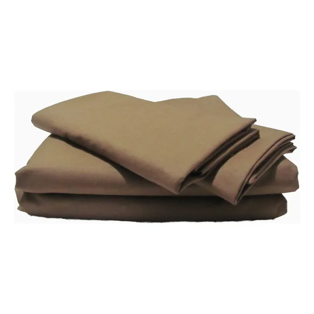 Sabanas  Algodon Peru Pima 1.5plazas 4 Piezas Color Almendra
