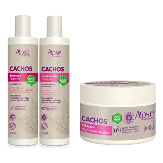 hampoo E Condicionador E Mascara Cachos Nutritivos Apse