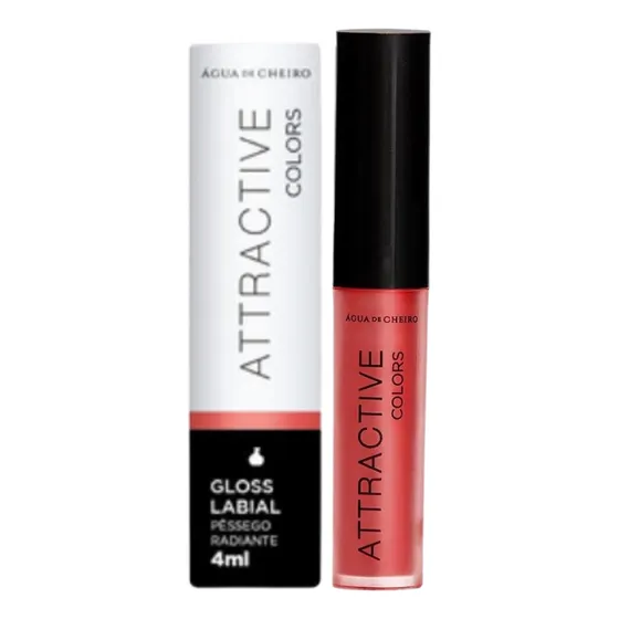 Gloss Labial Attractive Colors Pêssego Radiante Alto Brilho