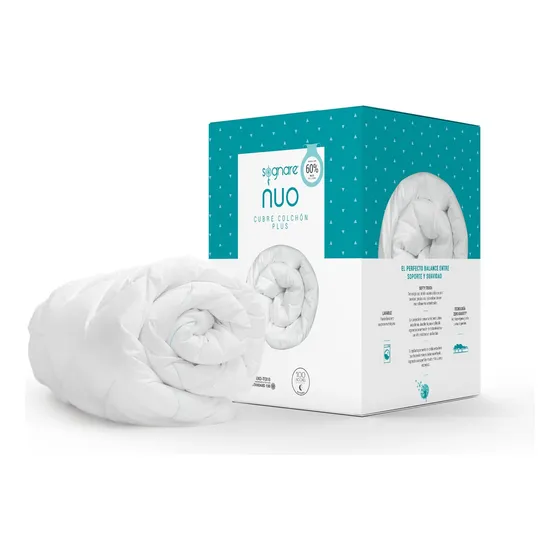 Sognare® Nuo Cubre Colchón Plus King Size, 60% Más Relleno Color Blanco