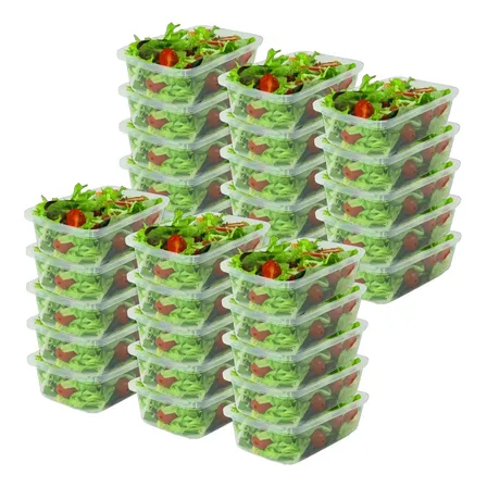 30 Potes Marmitas 500ml Reutilizável Freezer Microondas Transparente