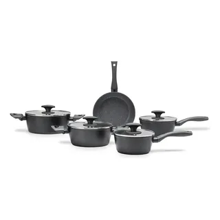 Jogo De Panelas Fogão Indução Brinox Ceramic Life Orion 5pçs Cor Preto Jogo De Panelas Fogão Indução Brinox Ceramic Life Orion 5pçs Cor Preto