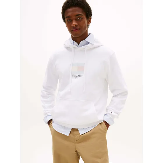 Sudadera Blanca Con Capucha Y Logo Tommy Hilfiger Hombre