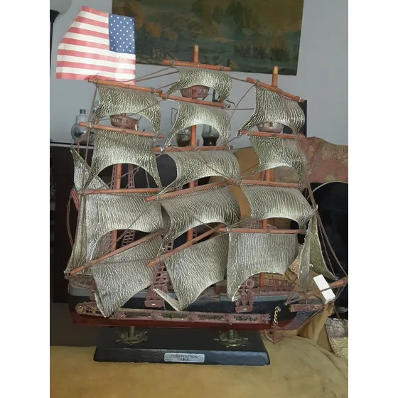 Barco A Escala Fragata Buque Colección Antiguo Usado