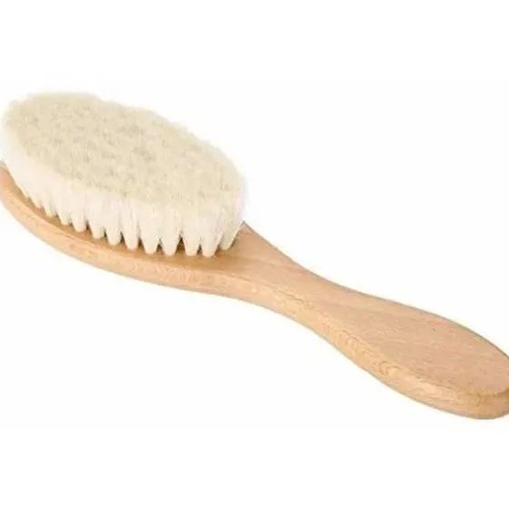 Cepillo Pulidor Cerdas Suaves Mango Madera Barbero Barberia