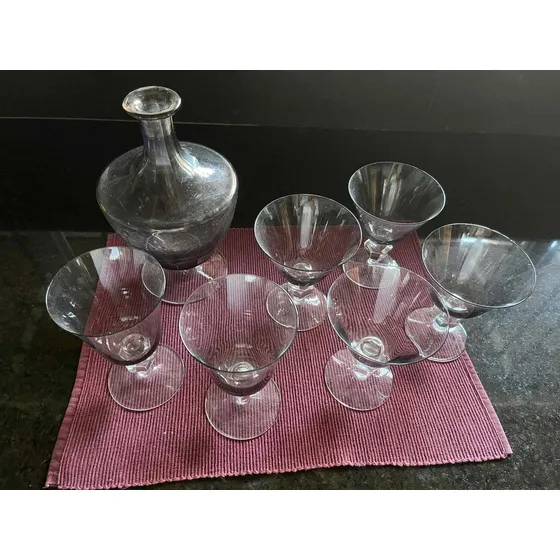 Juego De 6 Copas Antiguas Con Decantador