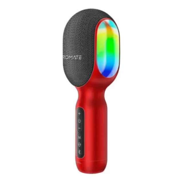 Promate Vocalmic.red Microfono 5 En 1 Con Luces Rgb Inal+bt Color Rojo