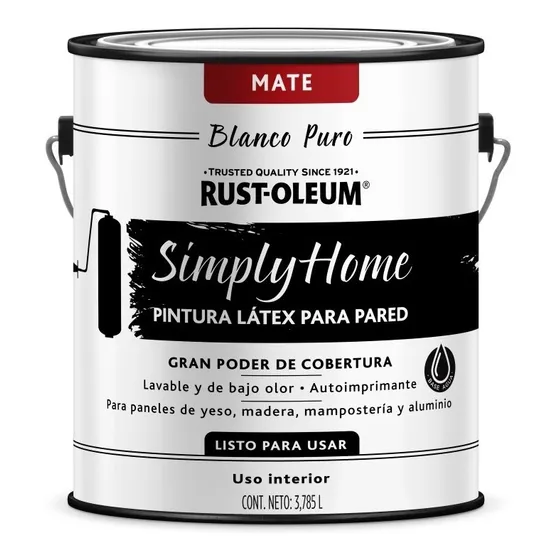 Pintura Látex Super Lavable Para Pared Mate 4l Rust-oleum