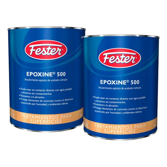 Recubrimiento Epóxico Fester Epoxine 500 Unidad 4/lts Acabado Brillante Color Celeste