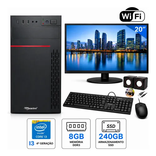 Computador Completo I3 7º 16gb Ddr4 Ssd 480 Monitor Teclado