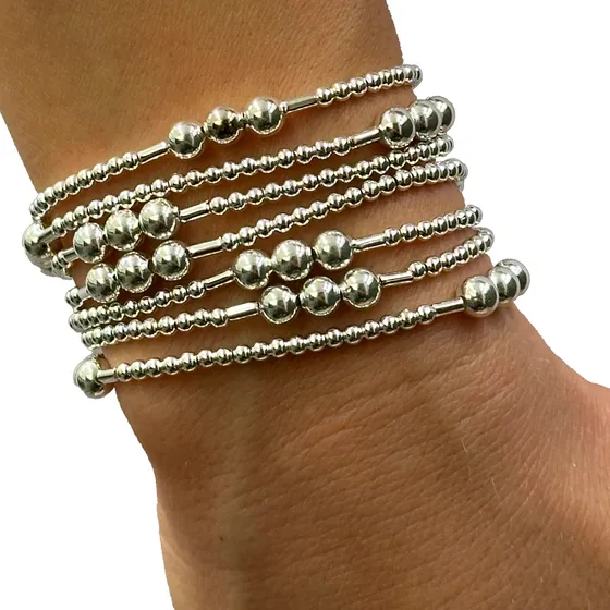 Pulsera Chilenita Original Plata 925. 1 Metro De Largo Bola Grande/bolita Con Canutillo 1 M