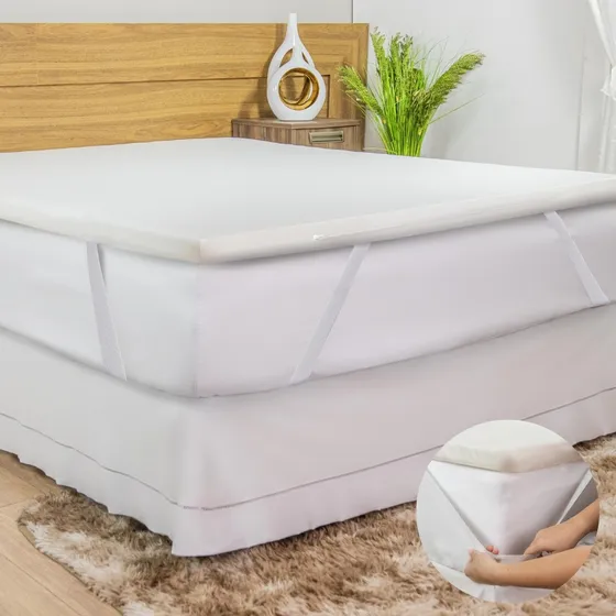 Pillow Top Solteiro Espuma 400 Fios Mais Firme Latex Percal